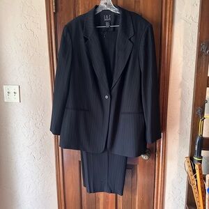 INC International Concepts Women’s Black Pinstripe  Suit Jacket & Pants